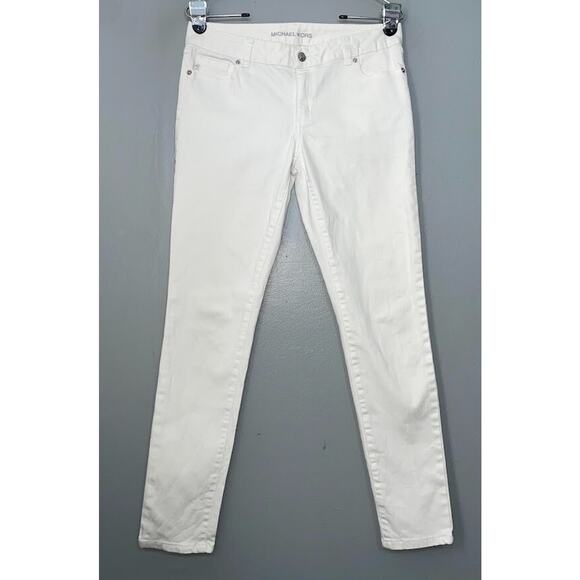 Michael Kors Denim - Michael Kors Womens Size 2 White Stretch Skinny Jeans Preppy Minimalist Chic